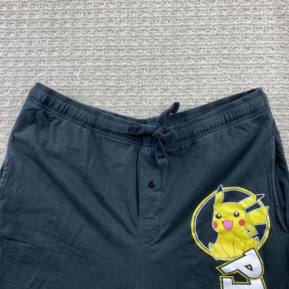 Pokémon Pikachu Pants Men Large L Black Pajama Sleep Lounge Wear Casual Mens - Picture 6 of 14